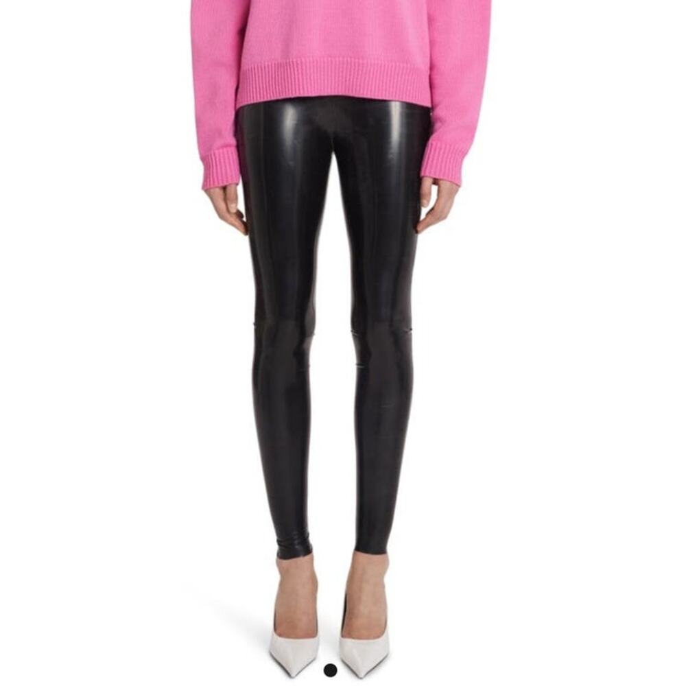 Versace Lattice High Waist Latex Leggings FLAWED Sz 38/ US 2/ XS